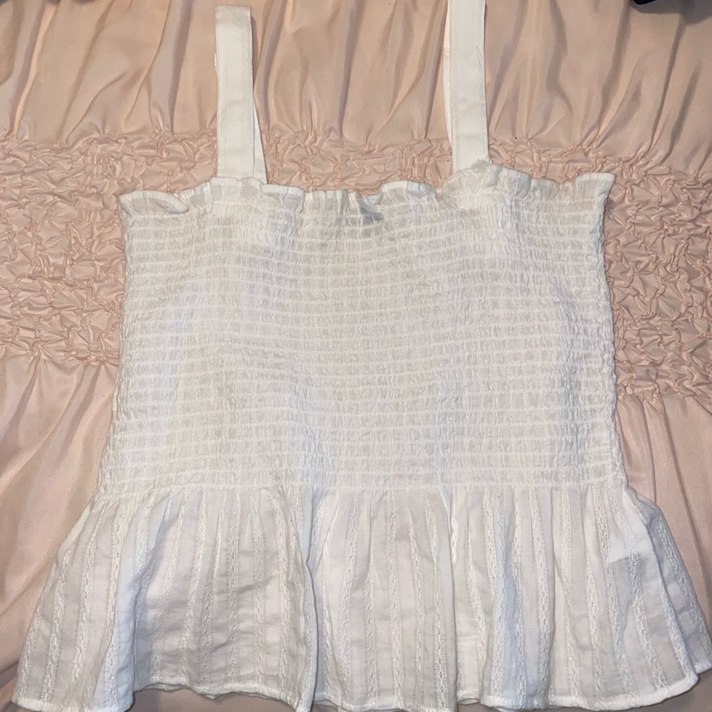 American Eagle white crop tank